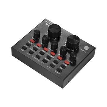 External Audio Mixer Sound Card USB Interface with 6 Sound Modes Multiple Sound Effects