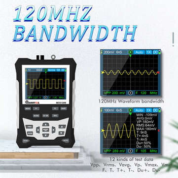 MUSTOOL MDS120M Professional Digital Oscilloscope 120MHz Analog Bandwidth 500MS/s Sampling Rate 320x