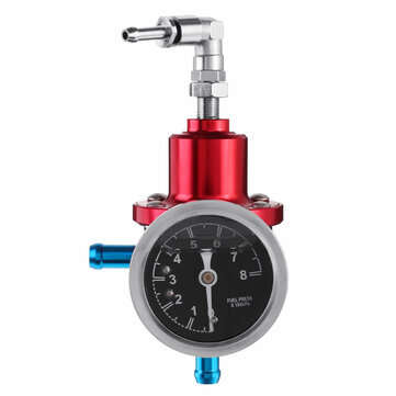 Universal Auto Car Fuel Adjustable Pressure Regulator 8 Kg/cm with KPa Oil Gauge K... (COLOR: RED)
