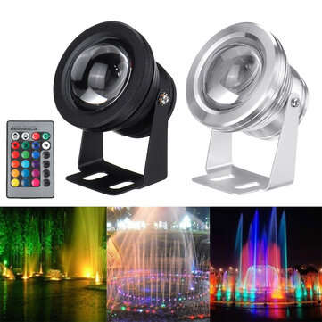 10W LED RGB Underwater Submersible Light Aquarium Fountain Pond Pool Lamp+Remote ... (COLOR.: WHITE)