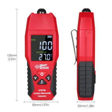 ST9700 Handheld 2 in 1 CO Gas Detector Temperature Meter Carbon Monoxide Analyzer Air Quality Monito