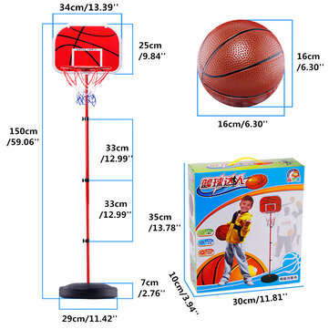 49-150cm Adjustable Basketball Hoop Stand Basketball BackBoard Mount Kids Toys Game with Basketball