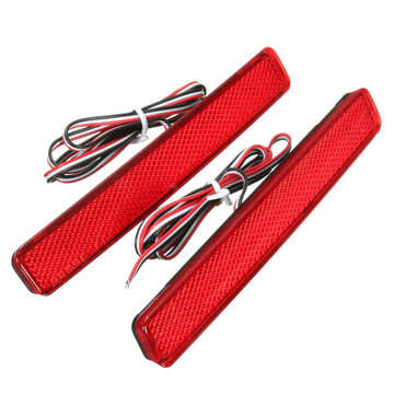 Rear 24 LED Bumper Reflector Taillights Brake Run Driving Reverse Turn Light Red For... (COLOR: RED)