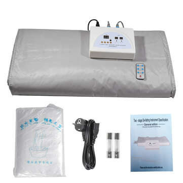 Far Infrared Fir Sauna Blanket Slimming Waterproof Detox Spa B... (PLUG: 110VUSPLUG | COLOR: SILVER)