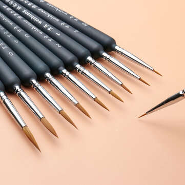 10pcs Hook Line Pen Set Watercolor Brush Painting Set Fine Detail Art Brush Painting Stationery Scho