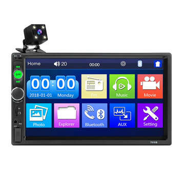 7010B 7 Inch Car MP5 Player Stereo Radio 2DIN FM USB AUX HD bluetooth Touch Screen with Backup Camer
