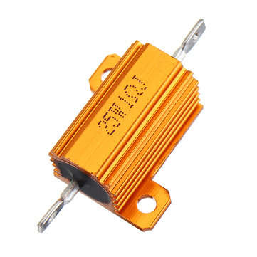 5pcs RX24 25W 1R 1RJ Metal Aluminum Case High Power Resistor Golden Metal Shell Case Heatsink Resist