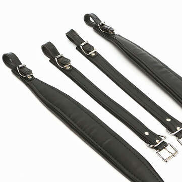 4pcs Black Thickness Guitar Accordion Strap PU Leather Shoulder Straps Belt Adjustable 2 Short 2 Lon