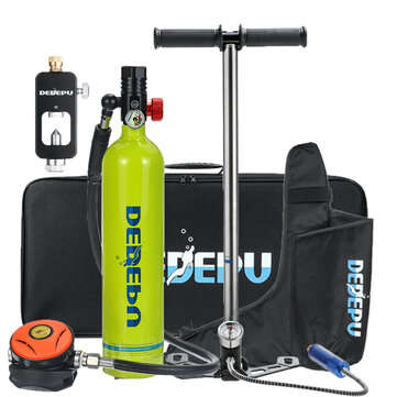 DEDEPU Scuba Diving Set 1L Diving Tank With Manual Pump+Breathing Valv... (COLOR.: FLUORESCENTGREEN)