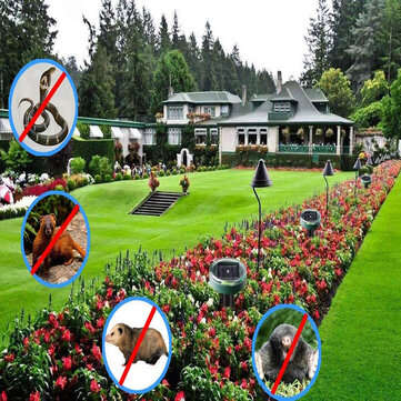 2pcs Solar Mole Repellent Ultrasonic Outdoor Powered Sonic Gopher Mole Snake Mouse Pest Anti Repelle