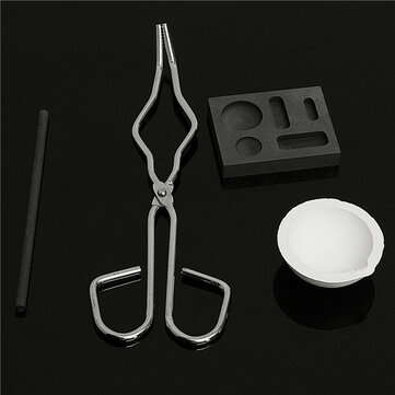 4pcs Crucible Tongs Square Graphite Cylindrical Crucible Lab Supplies