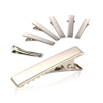 50Pcs Metal Silver Alligator Prong Hair Clips Accessories