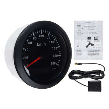 85mm 9-32V 120/200 KM/H GPS Speedometer Gauge with Red Backlight With GPS Antenna For ... (TYPE: #4)