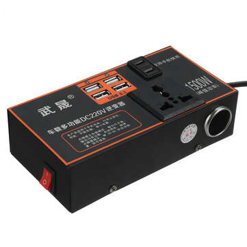 1500W Peak Power Car Inverter 12V 24V DC to 220V AC 4USB  Converter