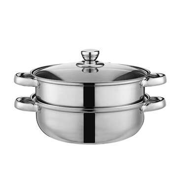 CHUZHIZUN Ztg--z101 Food Steamer Pot Pan Vegetable Cooker Glass 1/2 Tier 26.5CM Sta... (TYPE: TYPEC)