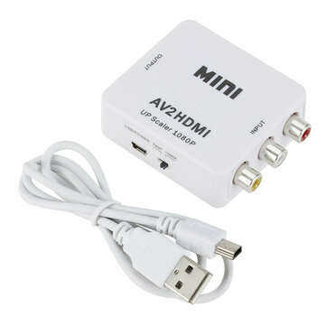 Mini Composite AV CVBS Video Adapter 720p 1080p RCA to HDMI Converter (COLOR: WHITE)