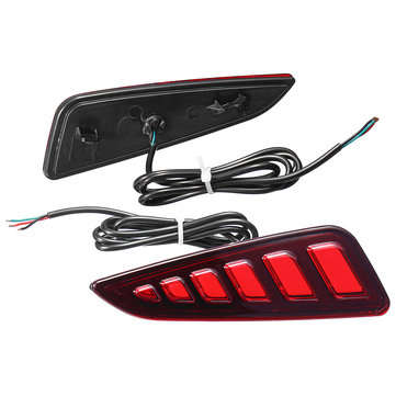Pair LED Rear Bumper Reflector Driving Brake Lights for Toyota C-HR 2016-2020