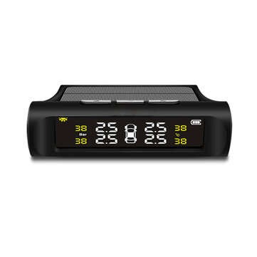 Car TPMS Tyre Pressure Monitor System Solar Power LCD Display+ 4 Internal Sensors