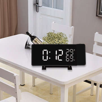 Projection Clock Three-Color FM Radio Alarm Clock LED Temperature Humidity Desk Table Clocks Home De