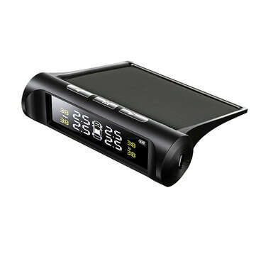 Wireless Solar TPMS LCD Car Tire Pressure Monitoring System + 4 External Sensor