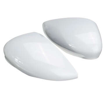 2PCS White Door Wing Mirror Cover Rear View Left Right Side For Ford Fiesta MK7 2009-2015