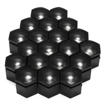20pcs 17mm Plastic Caps Bolts Cover Protector Nuts Alloy Wheel For Vauxhall Opel (COLOR3: BLACK)