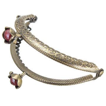 5Pcs Bronze Metal Purse Bag Frame Kiss Clasp Lock Arch Tone Wallet Clip