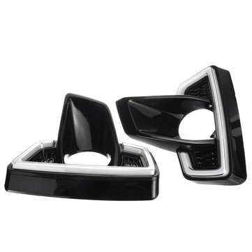 Pair LED DRL Daytime Running Lights White Turn Signal Lamp Yellow For Toyota Hilux Revo Rocco 2018-2