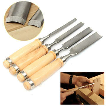 4Pcs Wood Carving Roughing Hand Chisel Tool Kit Set Working Professional Gouges