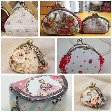 5Pcs Bronze Metal Purse Bag Frame Kiss Clasp Lock Arch Tone Wallet Clip