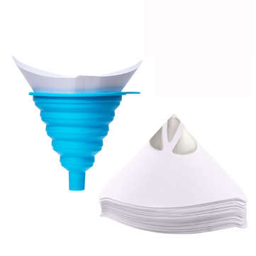 100 Pcs Disposable Paint Paper Strainers with 1Pcs Silicone Filter Water Filter