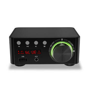 TPA3116 Class D bluetooth 5.0 HIFI 2x50W Stereo Amplifier Support USB TF Card RCA... (COLOR1: BLACK)