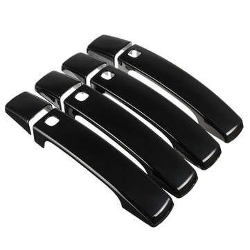 8PCS Glossy Black Smart Keyhole Car Door Handle Covers for Land Rover Dciscovery 4 Range Rover Sport