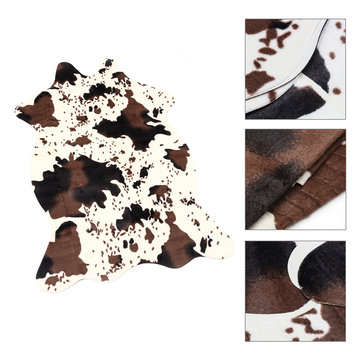 3.6x2.5 Feet Cow Print Rug Faux Cow Rug Animal Printed Carpet Home Decoration Toys