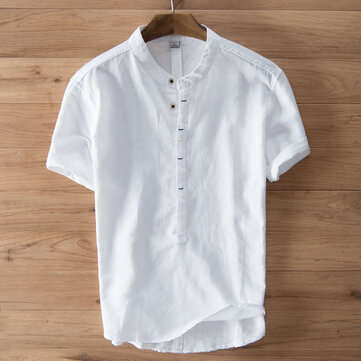 Mens Summer High End Short Sleeves Linen Chinese Style T-shirts (size: Xl | Color.: White)
