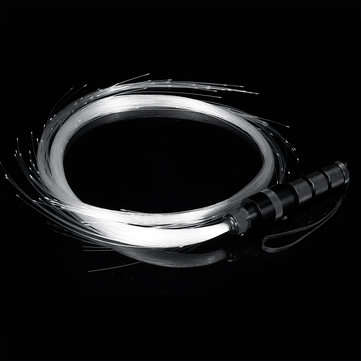 LED Fiber Optic Whip Strip Light 360 RGB Multi-Mode Flashlight Show Music Dance Festival Battery O