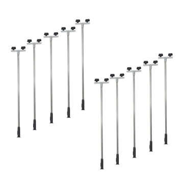 10Pcs/Set 3V Model Railway Train HO Scale Lamps Post 1:100 Street Light Dual Heads