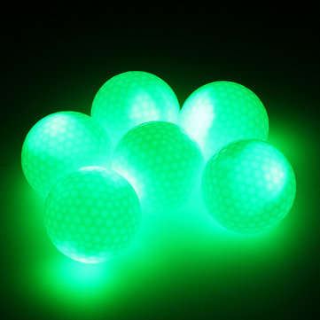 6 Pcs 1.6inch LED Golf Balls Dark Night Luminous Sports Ball
