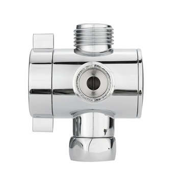 3 Way Shower Diverter Chrome G1/2 Inch T-Adapter Shower Components Adjustable Valve Adapter