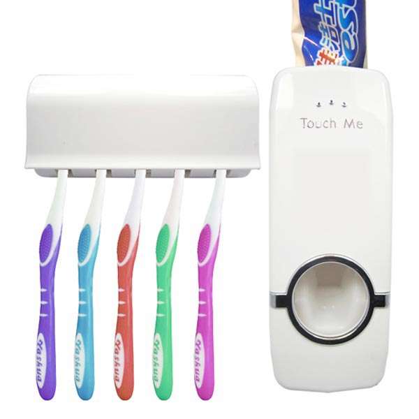 Honana BX-421 Wall Mounted Automatic Toothpaste Dispenser With Toothbrush Holder : Perfect Timing