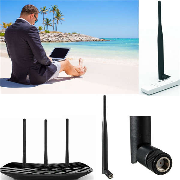 5dBi RP-SMA 2.4G Wi-Fi Booster Wireless Folding Antenna For Router IP PC Camera - 0.02kg
