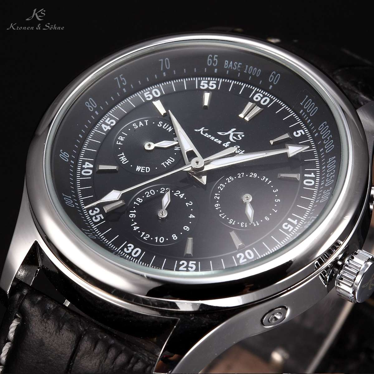 KRONEN & SOHNE Nautilus AUTOMATIC J. Verne Chronograph Watch w/ BOX AND PAPERS