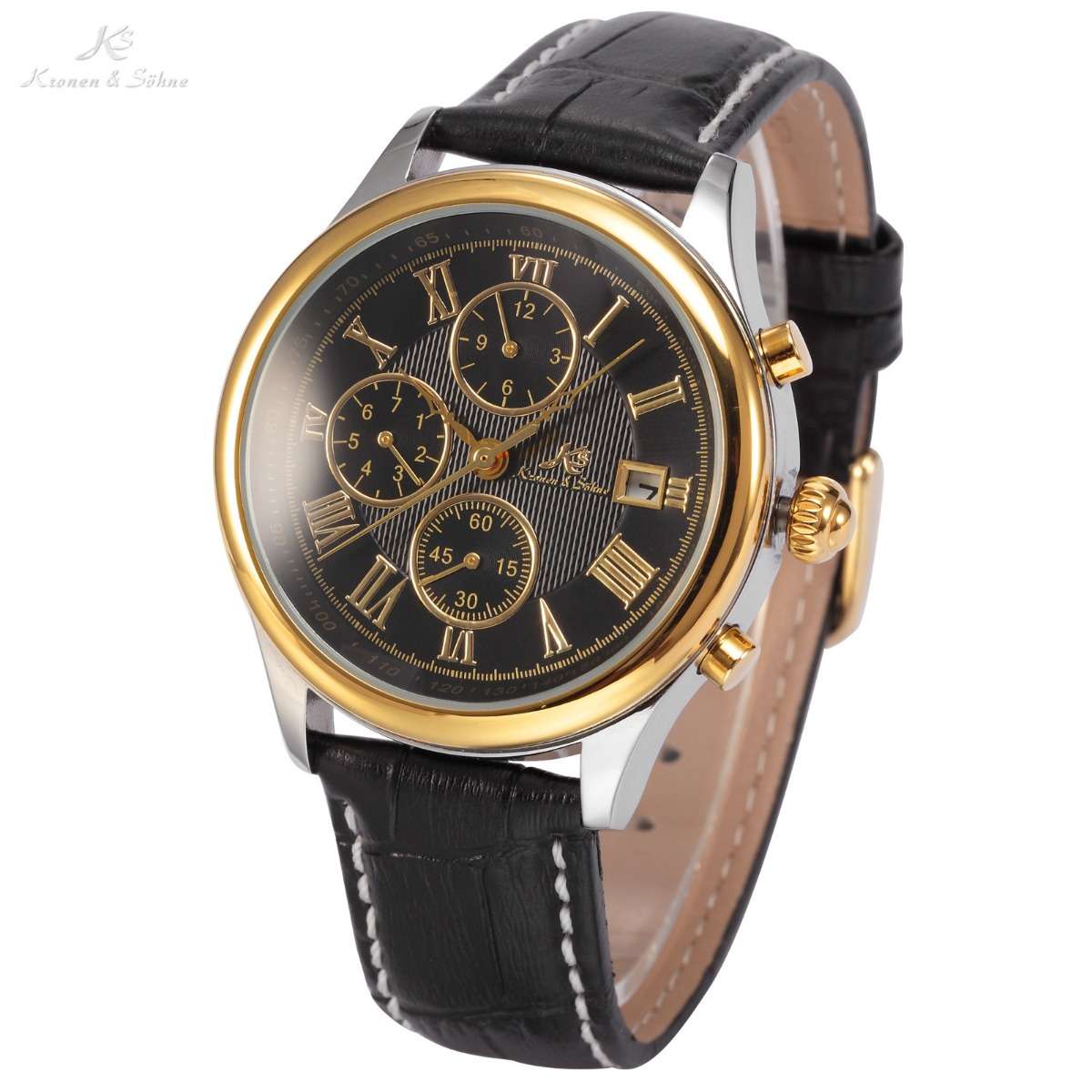 KRONEN & SOHNE Nautilus Mechanical AUTOMATIC Chronograph Watch w/ BOX AND PAPERS