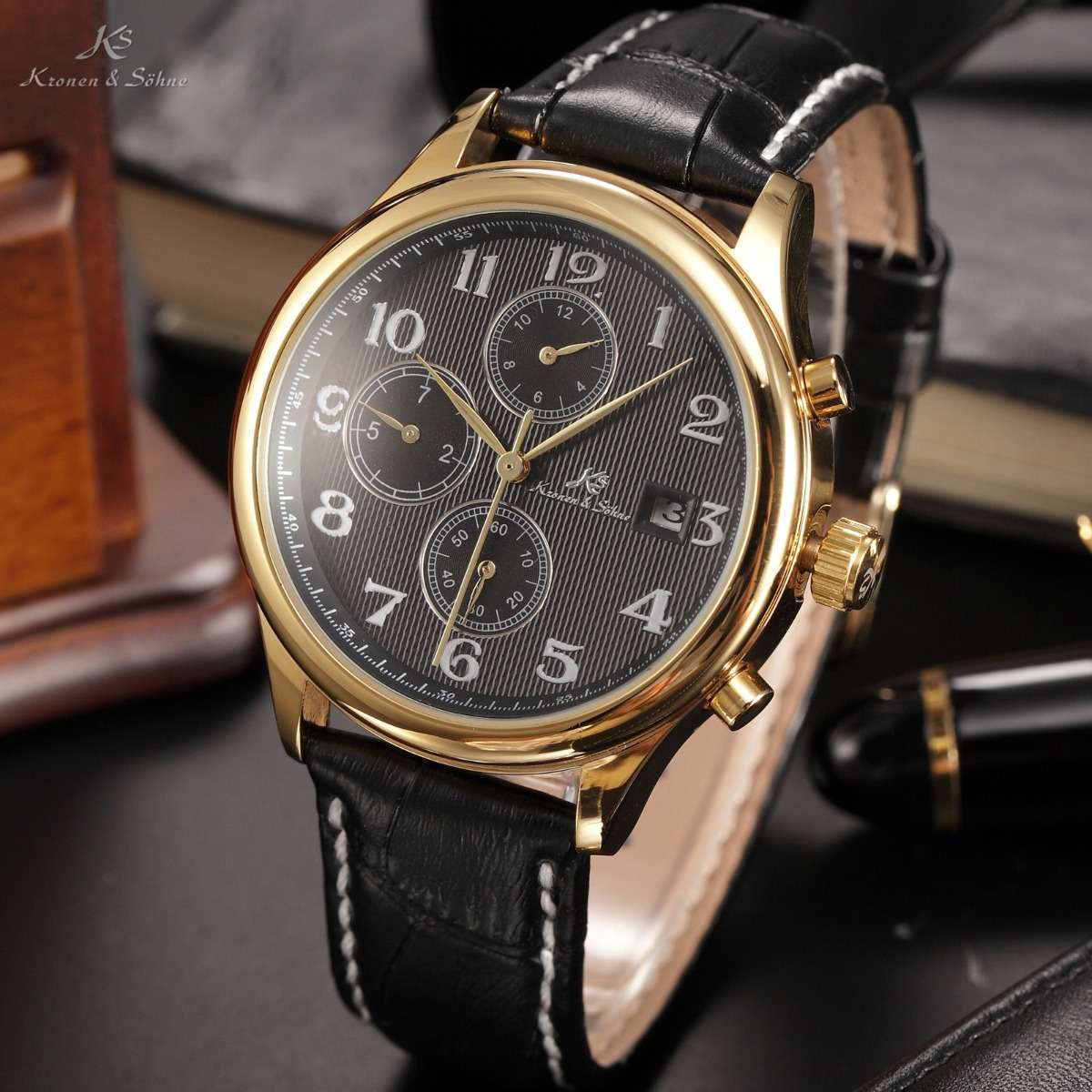 late entry! KRONEN & SOHNE Nautilus Voyager AUTOMATIC Chronograph Watch NEW w/ BOX AND PAPERS