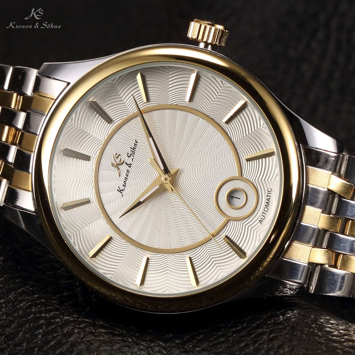 KRONEN & SOHNE Classic Steel Automatic Watch w/ BOX AND PAPERS