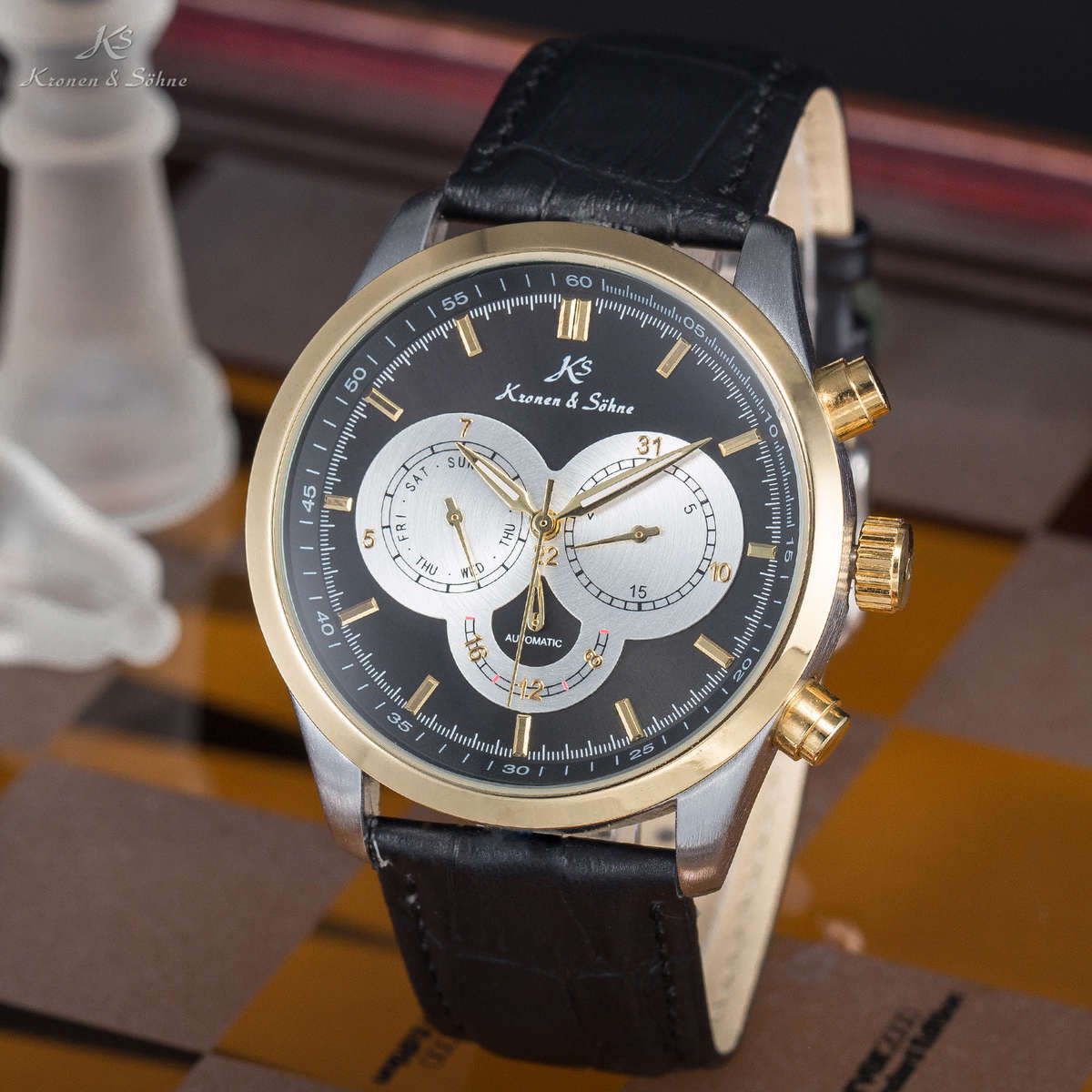 TRUSTED SINCE 2003!! KRONEN & SOHNE Imperial Collection Automatic MECCANICO Chronograph Watch
