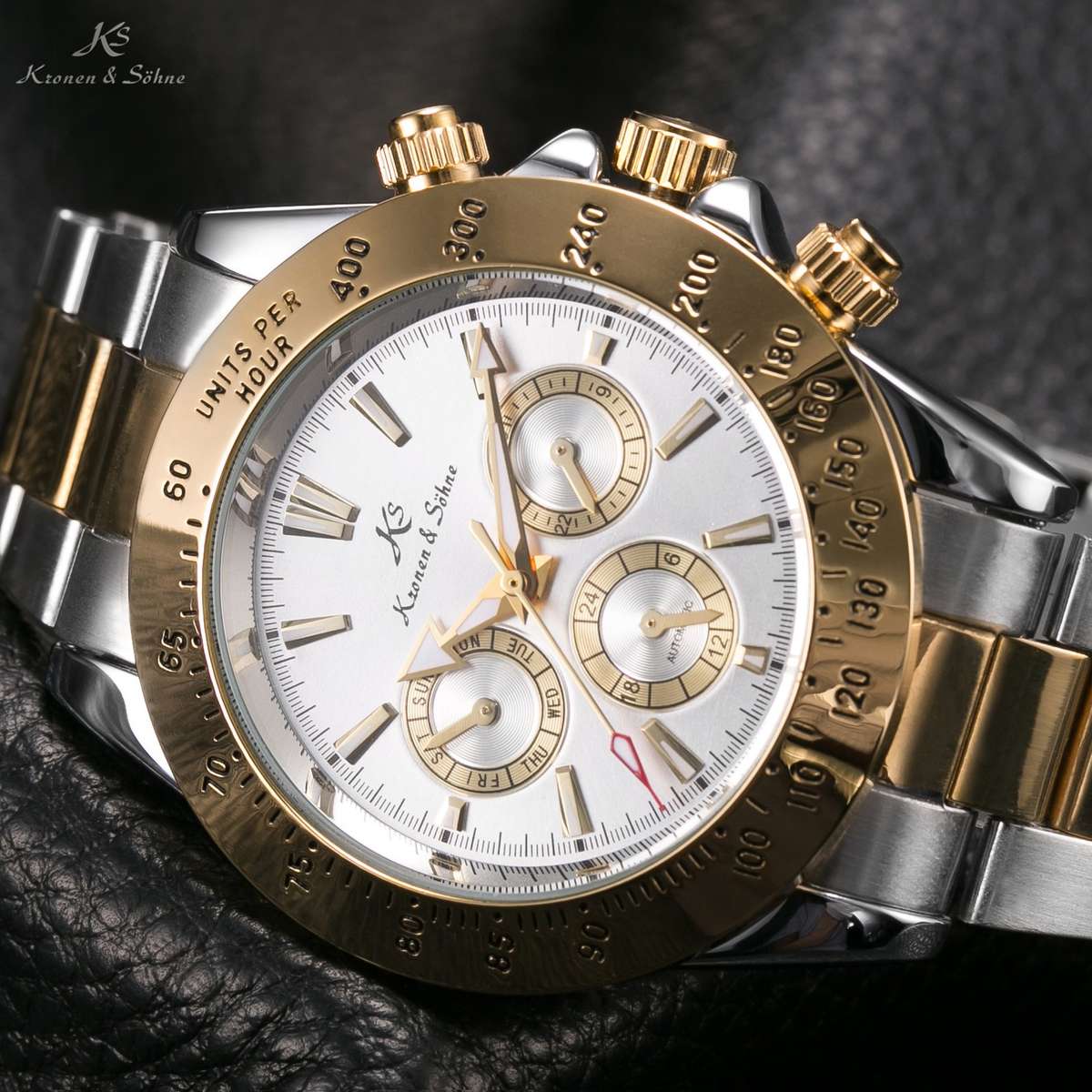 KRONEN & SOHNE Luxury Chronograph Racer Automatic Watch BRAND NEW