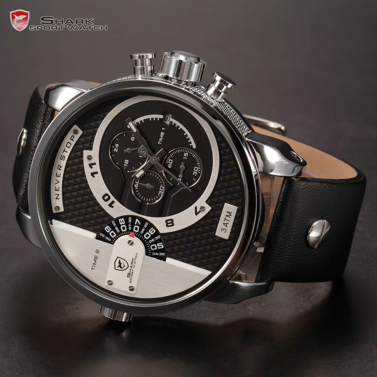 SHARK "LITTLE GIANT" DUAL TIME CHRONOGRAPH WATCH Brand new W/ BOX, PAPERS, LOADED!!