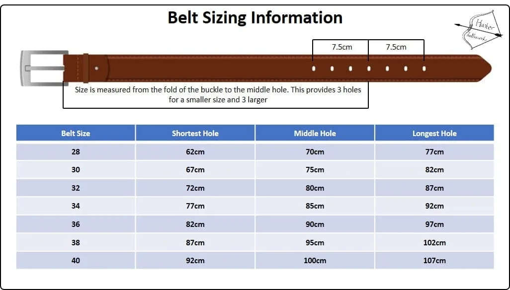 Ladies Belt, Full Grain Leather - Natural - Size 36