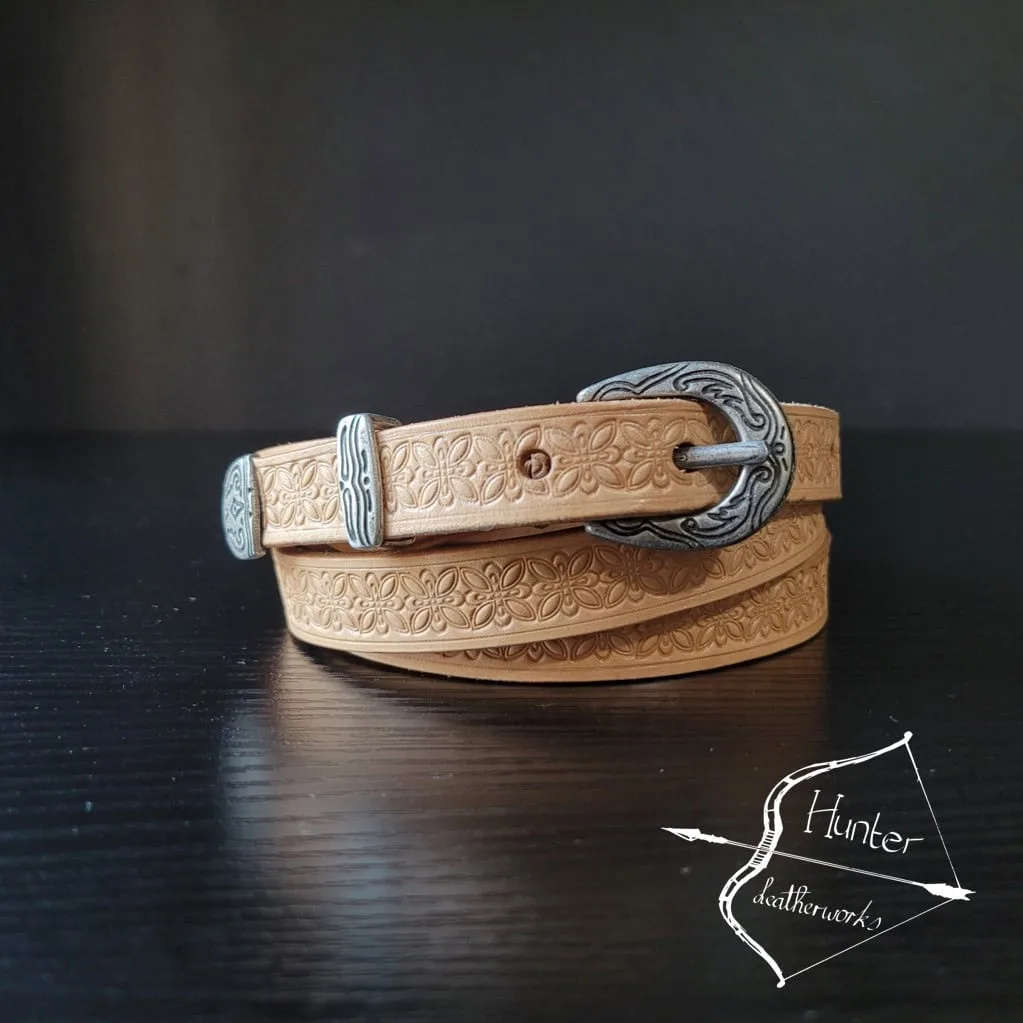 Ladies Belt, Full Grain Leather - Natural - Size 36